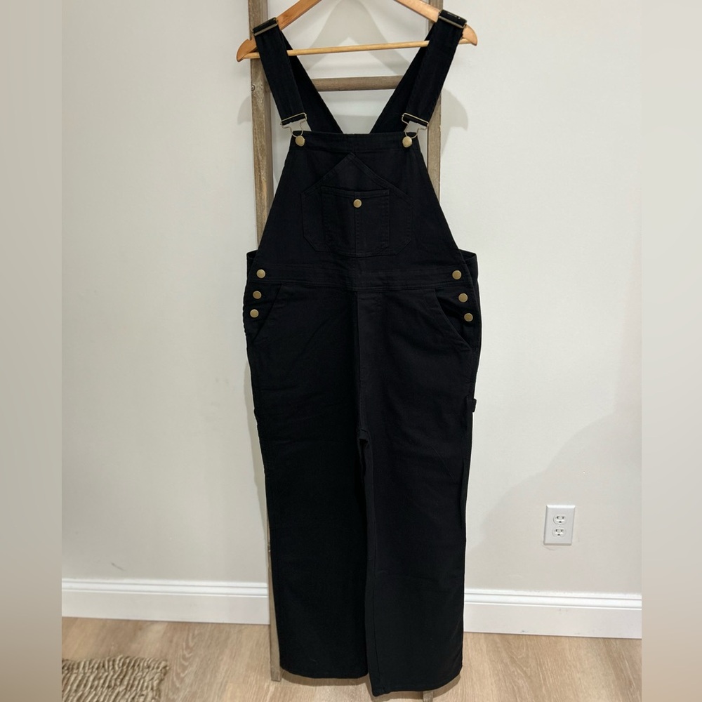 Quince Organic Stretch Cotton Twill Relaxed Overalls
Black Women's Size M NWT